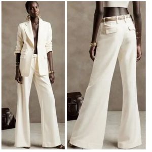 Banana Republic, Wide Leg, Italian Wool, Lido Pants. Off white/Cream. 4 petite.
